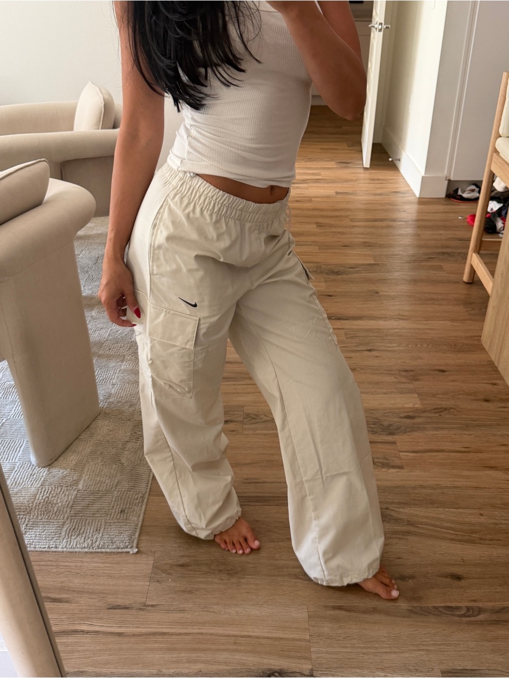 Nike Women's Cream Cargo Track Joggers - Picture 7 of 7